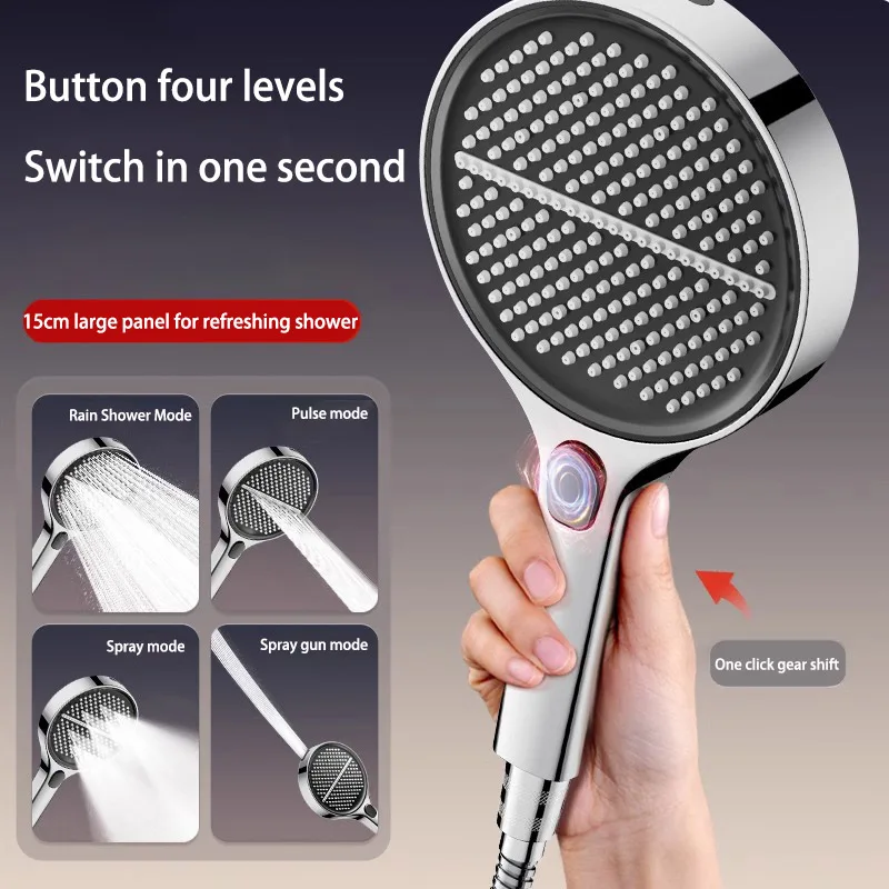 

Bathroom Accessories Pressurized Handheld Shower Head Shower Bath Bathroom Water Heater Shower Head Set Large Panel