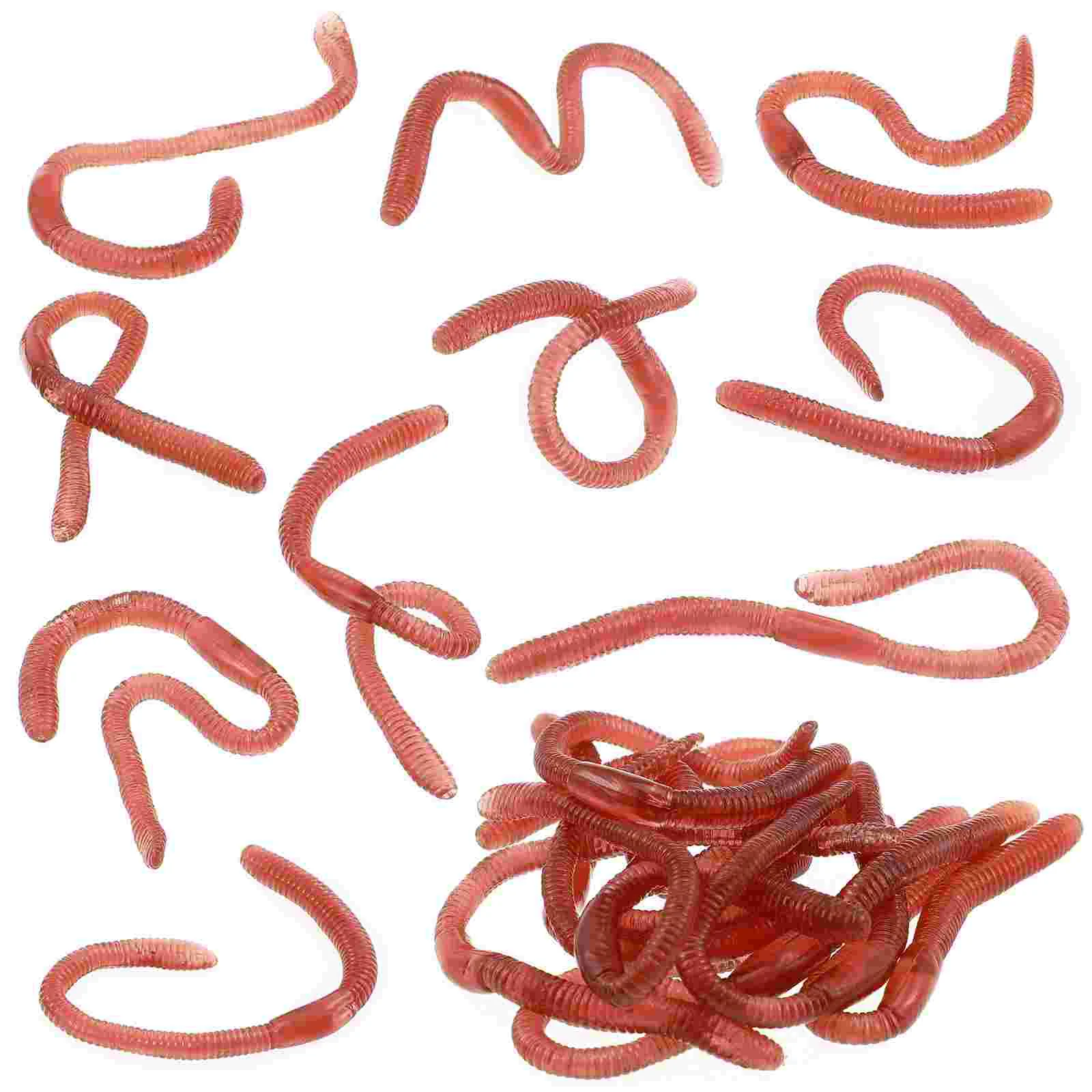 10 Pcs Toys Artificial Earthworm Fake Worms Model Earthworms Faux Halloween Baits Prank Coffee Simulation