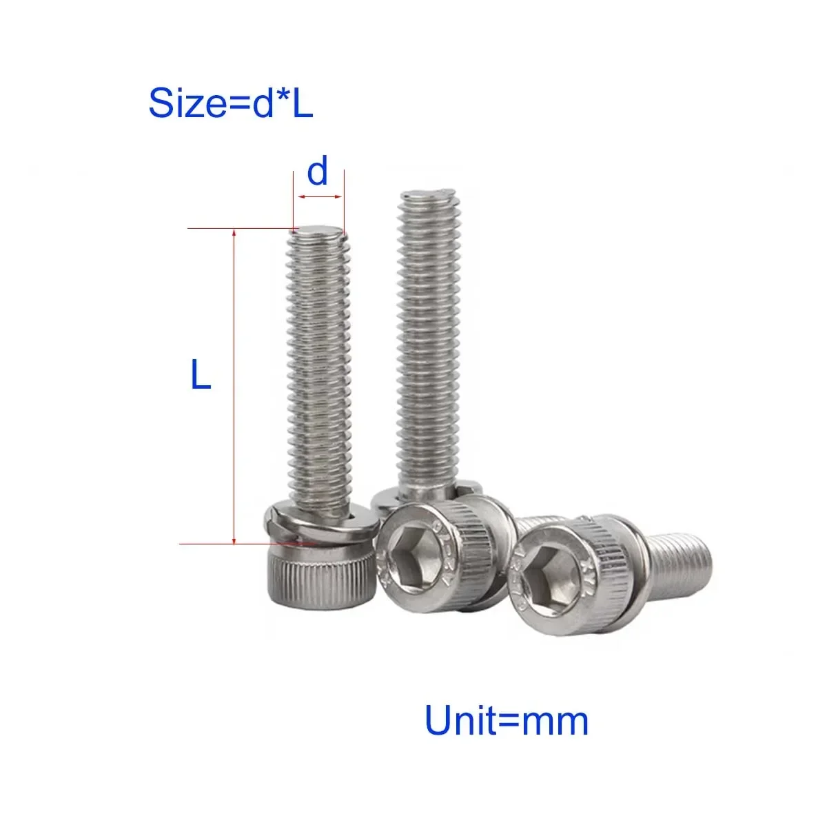 

304 Stainless Steel Cup Head Hexagonal Spring Washer, Two Combination Screws/Cylindrical Head Bolts