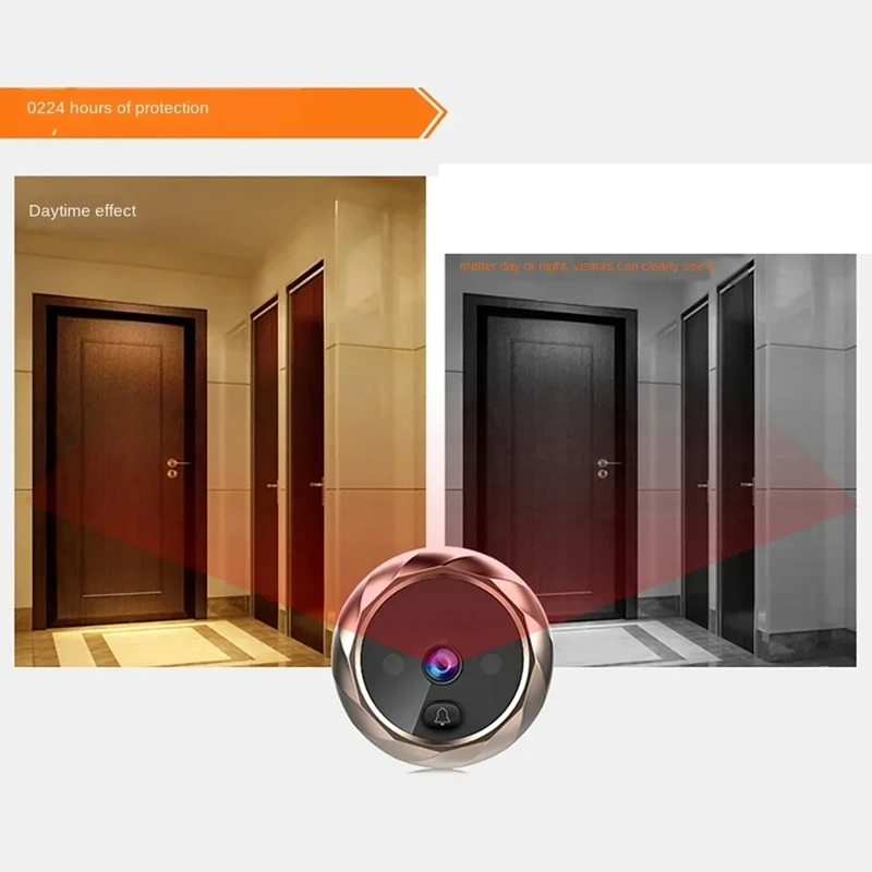 Digital LCD 2.8Inch Video Doorbell Peephole Viewer Door Eye Monitoring Camera 90 Degree Doorbell Motion Detection Eye Durable A