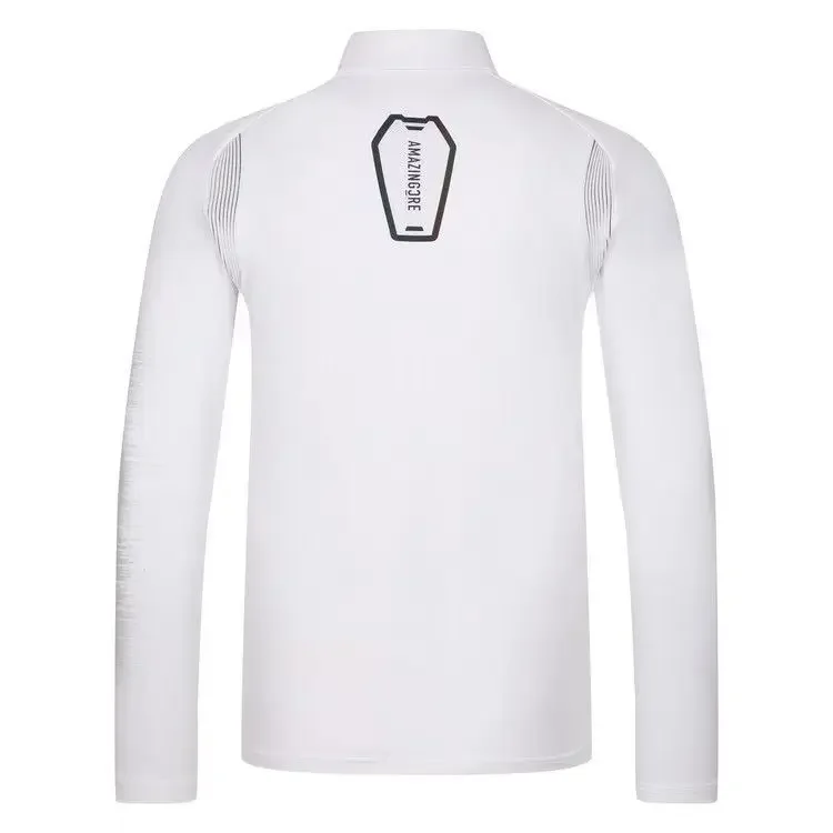 Nueva Ropa Deportiva de Golf: Camiseta Térmica de Manga Larga con Cuello Alto para Hombre, Camiseta Deportiva Básica