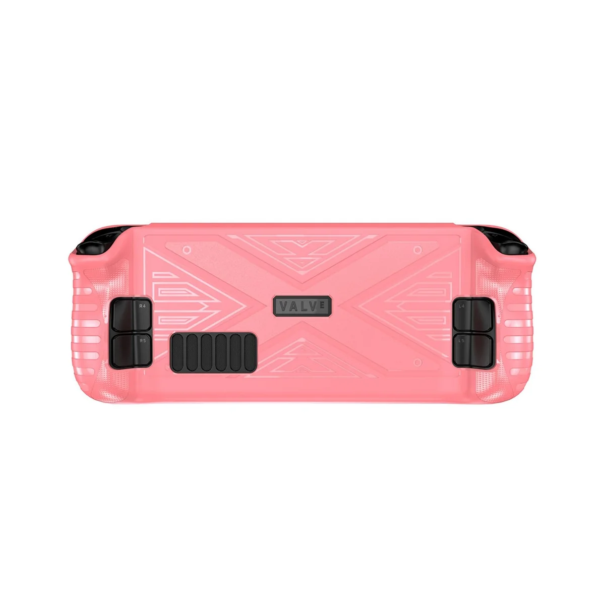 เคสป้องกัน TPU สำหรับคอนโซลเกม Steam Deck ฝาครอบป้องกันแบบนิ่มกันลื่นกันรอยขีดข่วนสำหรับดาดฟ้าไอน้ำ (สีชมพู)