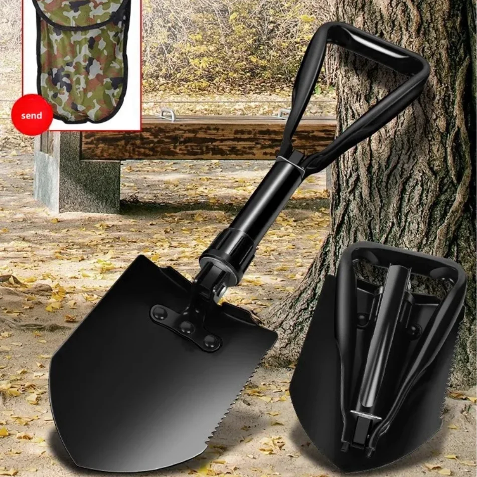 Foldable Engineer Shovel Multifunctional outdoor thickened camping shovel is easy to carry