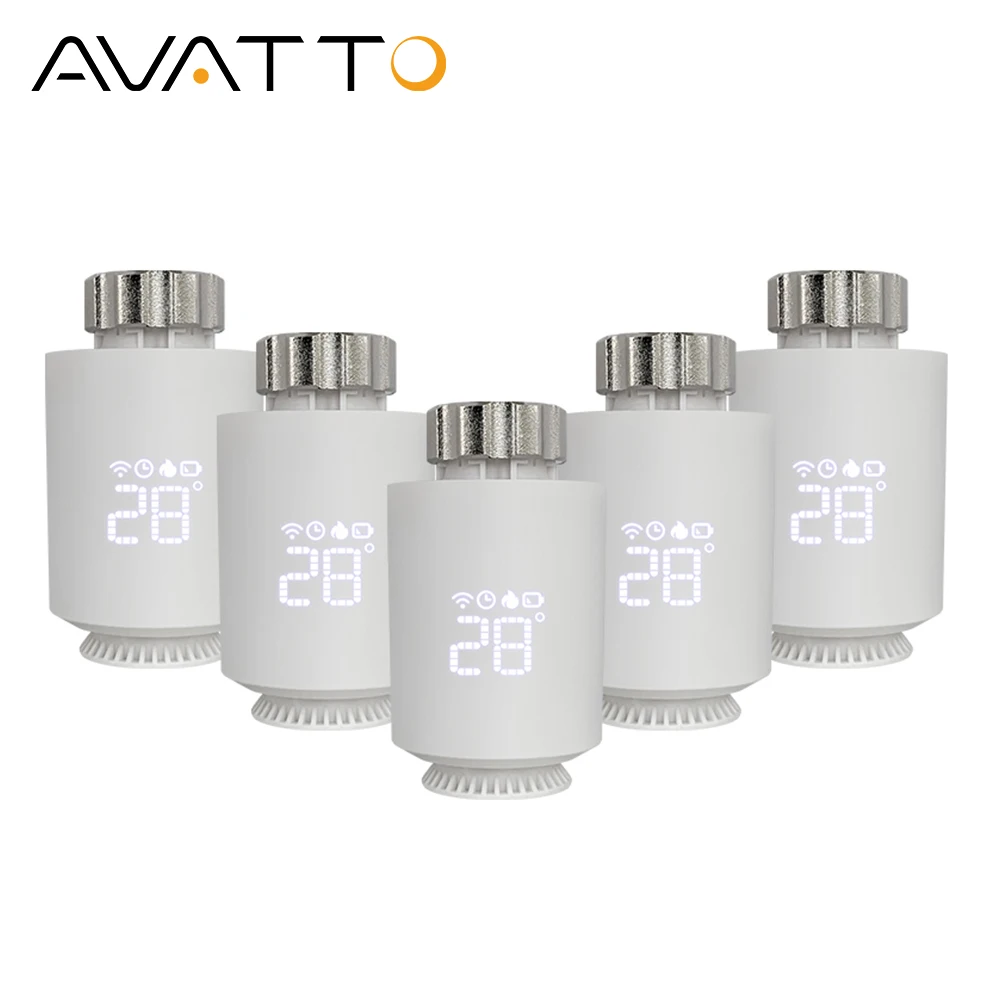 AVATTO Tuya ZigBee3.0 TRV Radiator Actuator Valve,Smart Programmable Thermostat Temperature Controller Support Alexa Google Home
