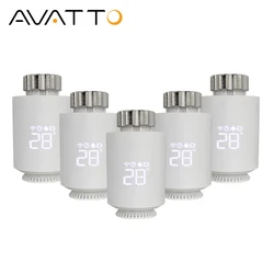 AVATTO Tuya ZigBee3.0 TRV Radiator Actuator Valve,Smart Programmable Thermostat Temperature Controller Support Alexa Google Home