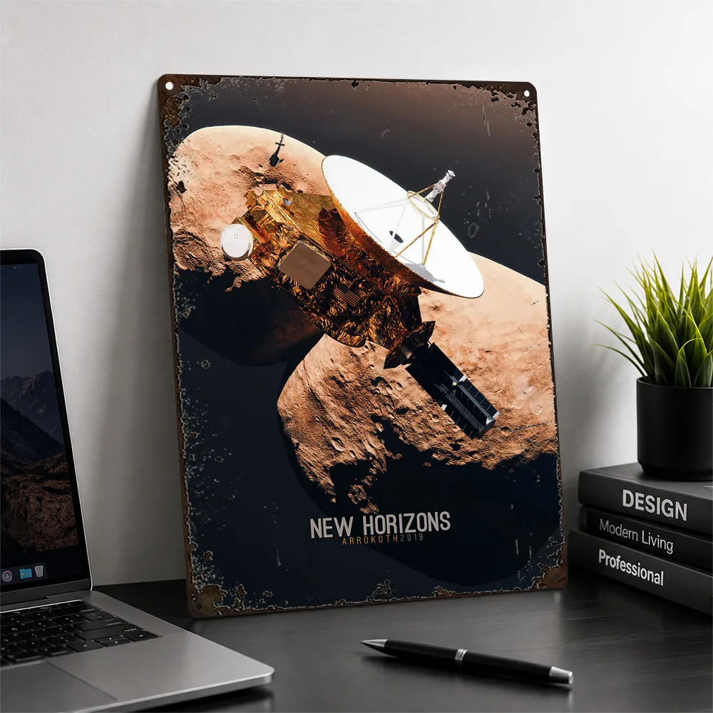 New Horizons Near Arrokoth Textured Metal Poster Scientific Wall Art For Home Office Personalized Aluminum Sign Stargazer Gift