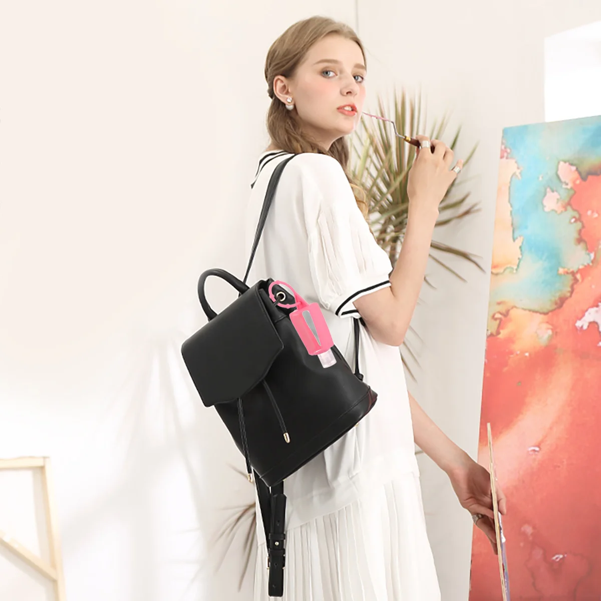 

10pcs Silicone Protective Perfume Bottle Case Portable Adjustable Strap For Travel Camping Business Trip Essential Oil Storage