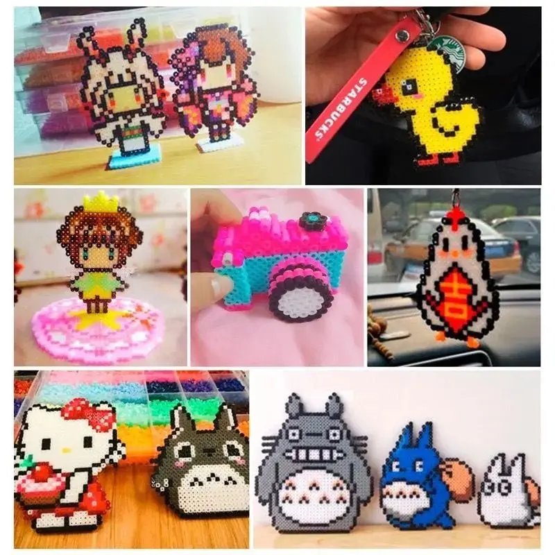 100g/10000pcs 2.6mm Mini Perler Hama Beads Kids DIY Toy Colormixing White Black Color Fuse Beads Learning Toys For Children