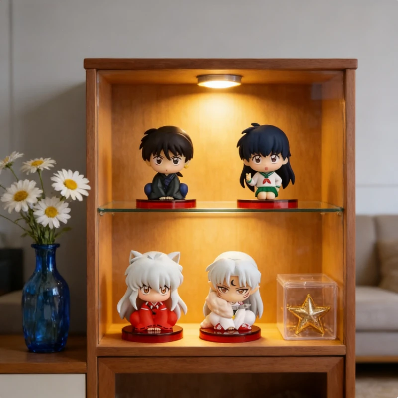 4pcs/Set Anime INUYASHA Figure Toy Kikyo Sesshoumaru Higurashi Kagome Cartoon Doll Kids Gift