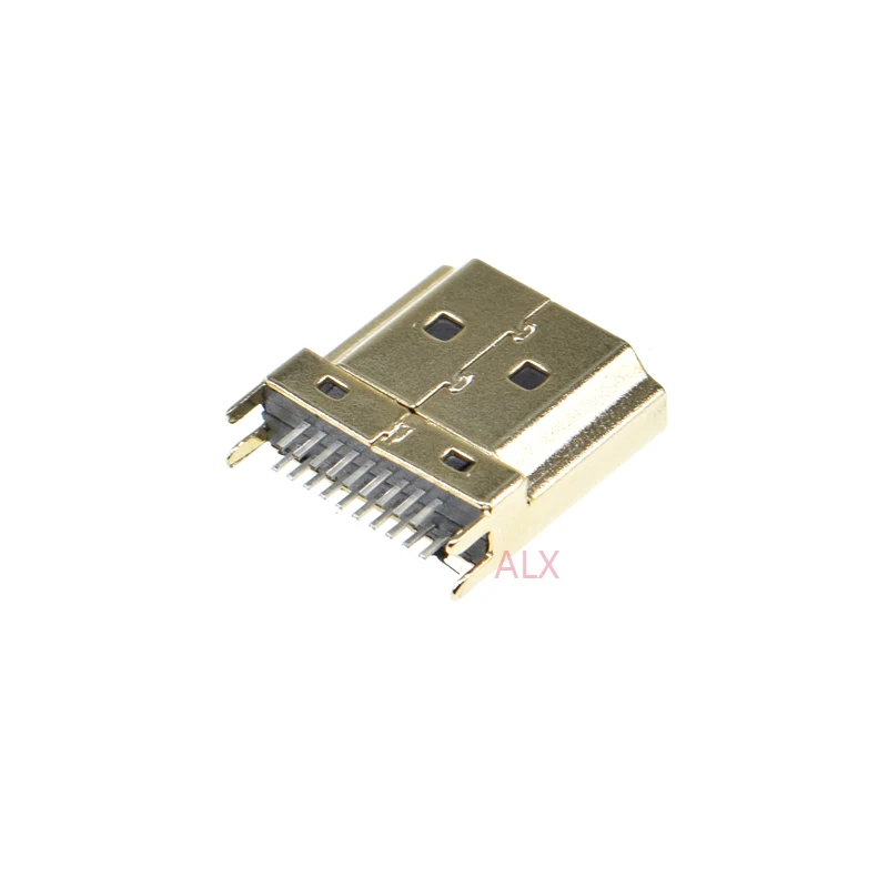 5/10/50pcs Hdmi Male Jack/Plug Connector 19pin 19p 1.6mm 180 Degree Gold-Plated Hd 19 Pin