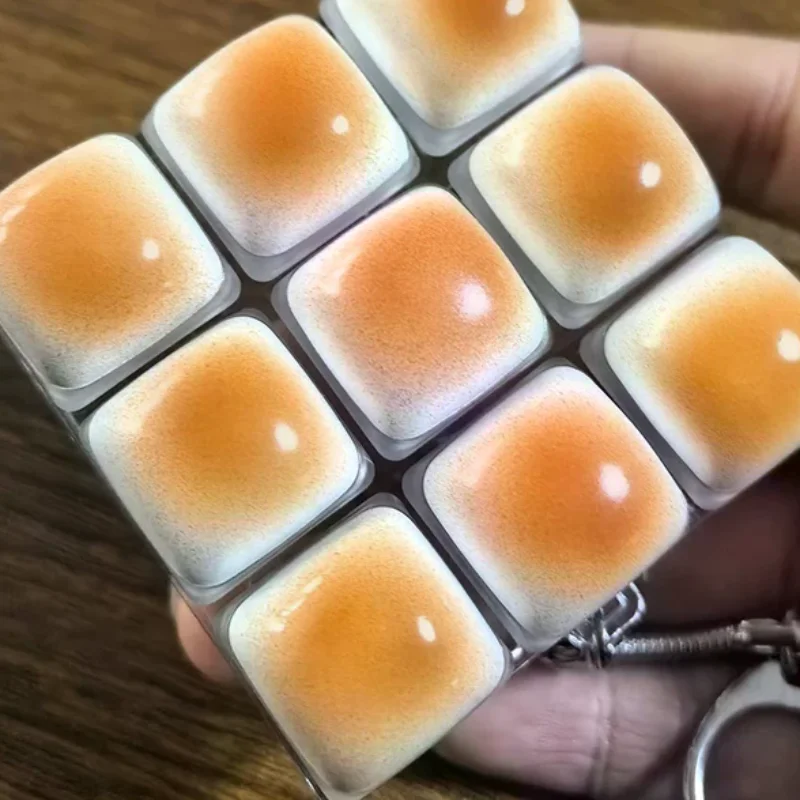 Portachiavi Antistress a Forma di Bottone di Tastiera con Luce, Ciondolo per Zaino, Accessorio per Studenti, Ufficio, Adulti, 1 Pezzo