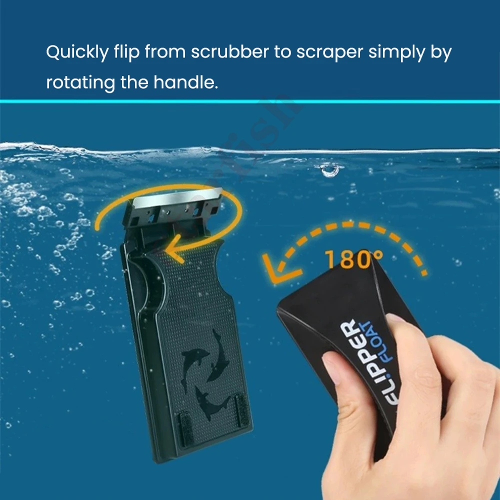 Flipper Float Nano/Standard/Max 2 in 1 Magnetic Scrubber and Scraper Fish Tank Magnet Aquarium Algae Cleaner