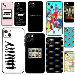 KPOP ATEEZ Phone Case For iPhone 12 11 13 14 15 16 Pro Max Plus Silicone Cover For iPhone XR X XS Max