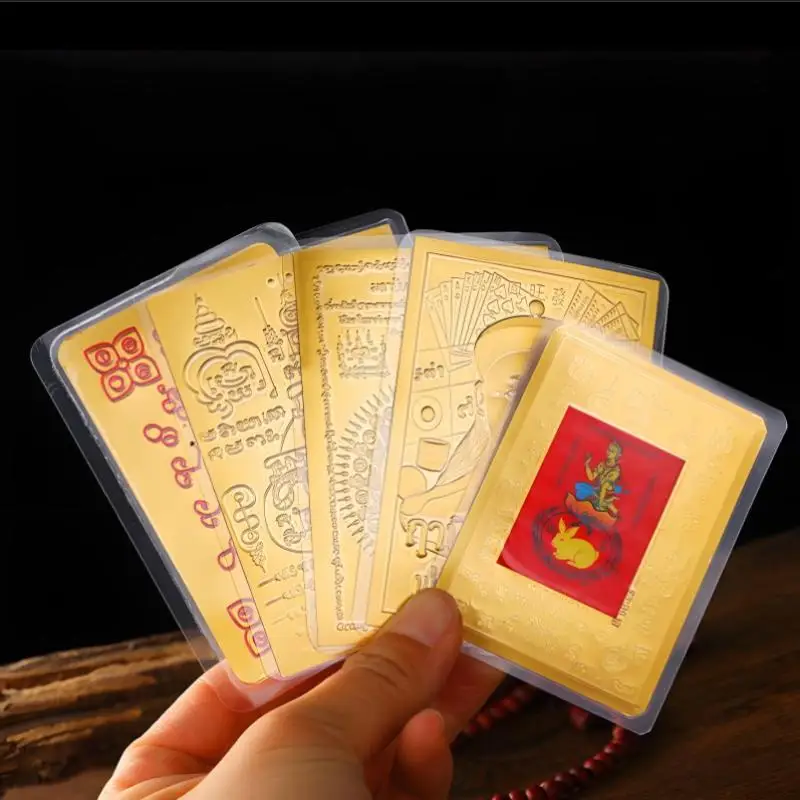 تميمة بوذا التايلاندية لعام 2025 مع الرونية الخاصة، وحقيبة المال، وديكور آلهة الحظ، وبطاقة ميمونة، وحسن سعيد #2