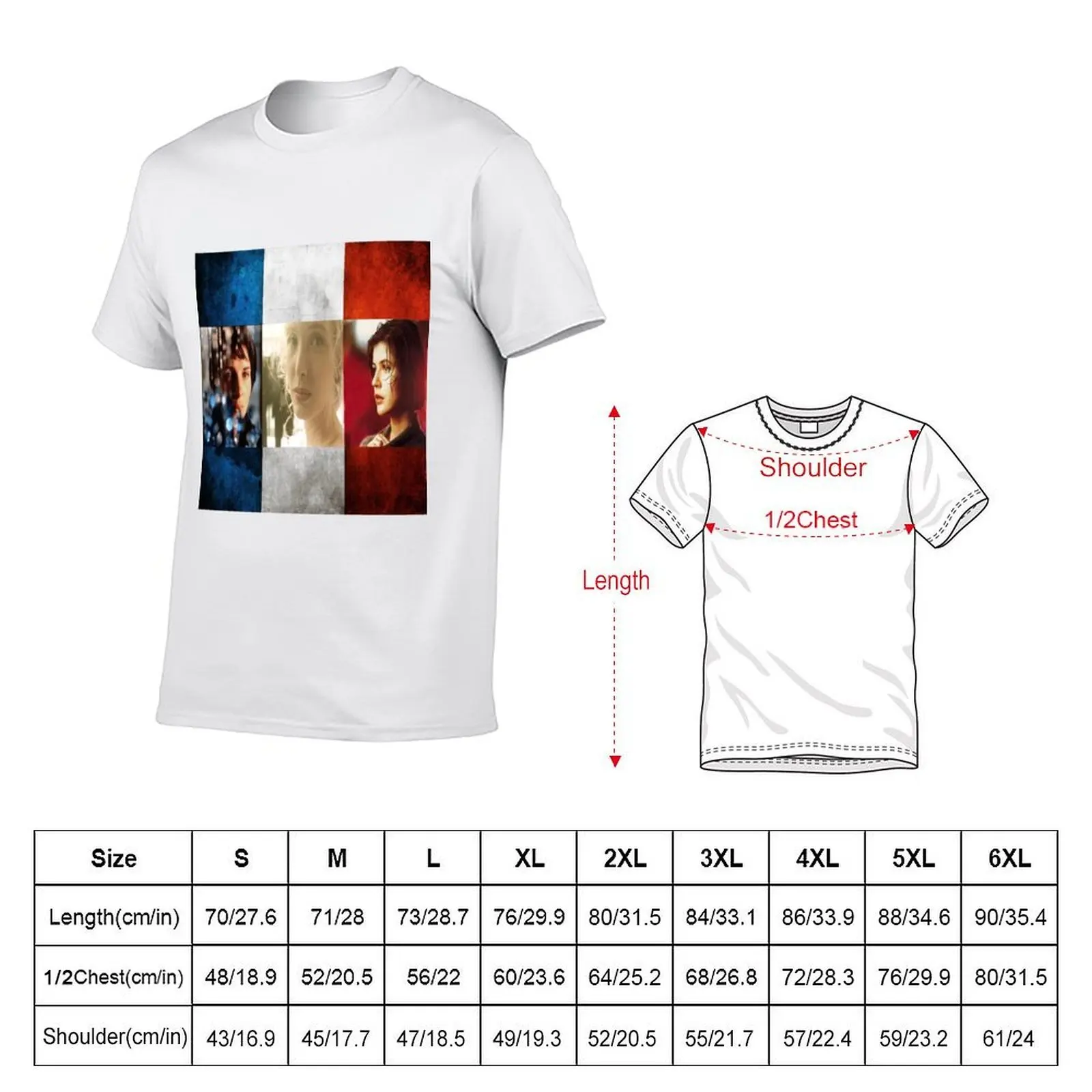 Three Colors Trilogy T-Shirt anime stuff Blouse T-shirt men