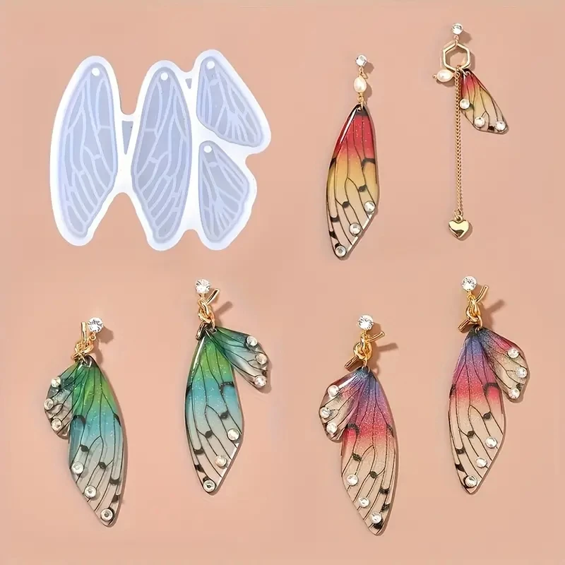 1 Wings Crystal Glue Molds, Crystal Drops, Earring Jewelry Molds, DIY Resin, Suitable for Crafts, Handmade Gifts, Handmade Craftsmanship, DIY
