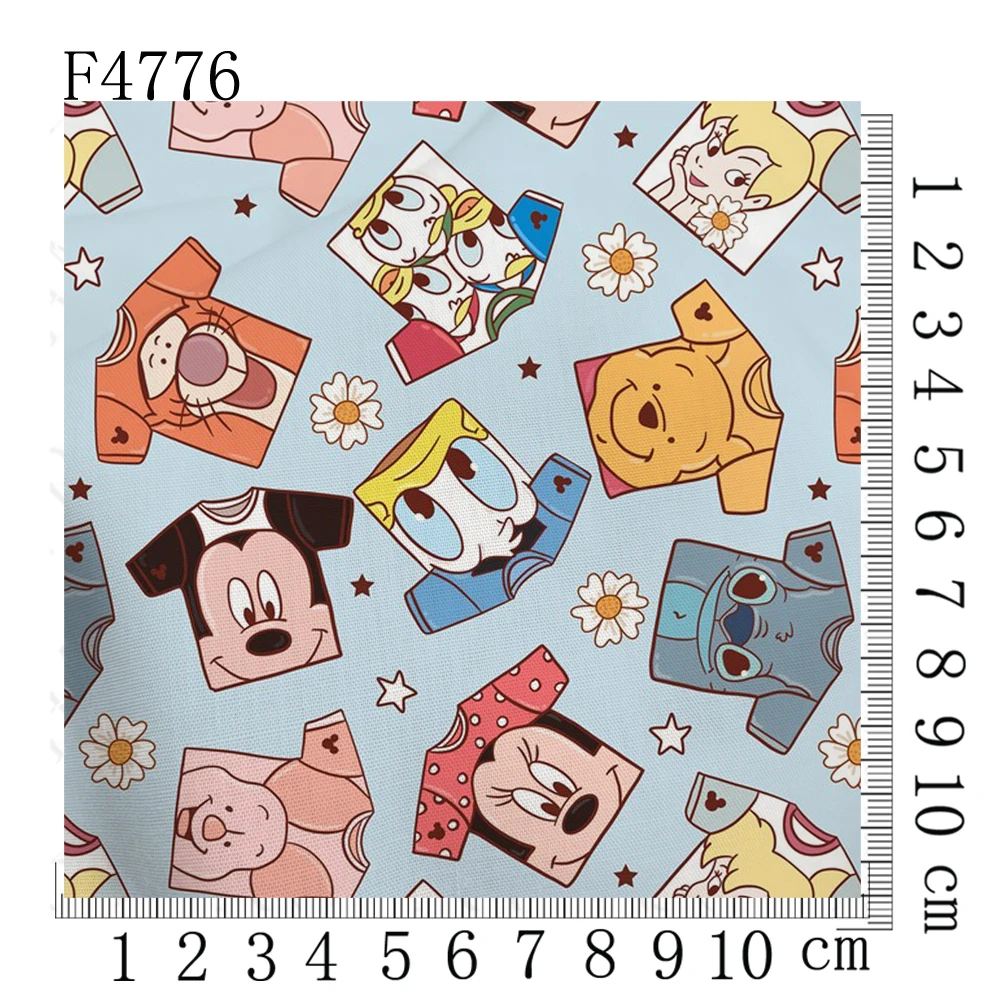 Mickey mouse goofy winnie peripherals Fabric 45*140cm DIY Sewing Patchwork Quilting Baby Dress Printed Fabric polyester cotton