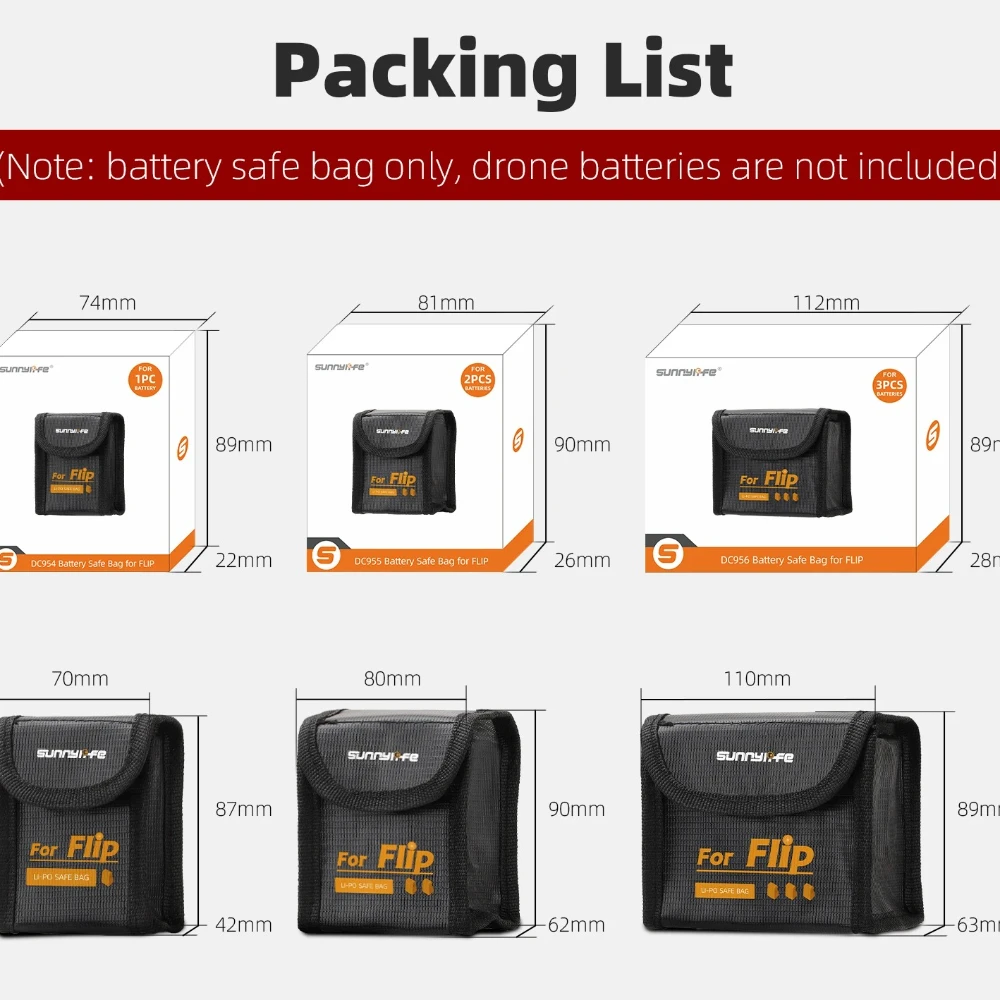 بطارية ليثيوم حقيبة مقاومة للانفجار ل DJI Filp ارتفاع درجة الحرارة السلامة تخزين حقيبة واقية ل DJI الوجه ملحقات طائرة بدون طيار