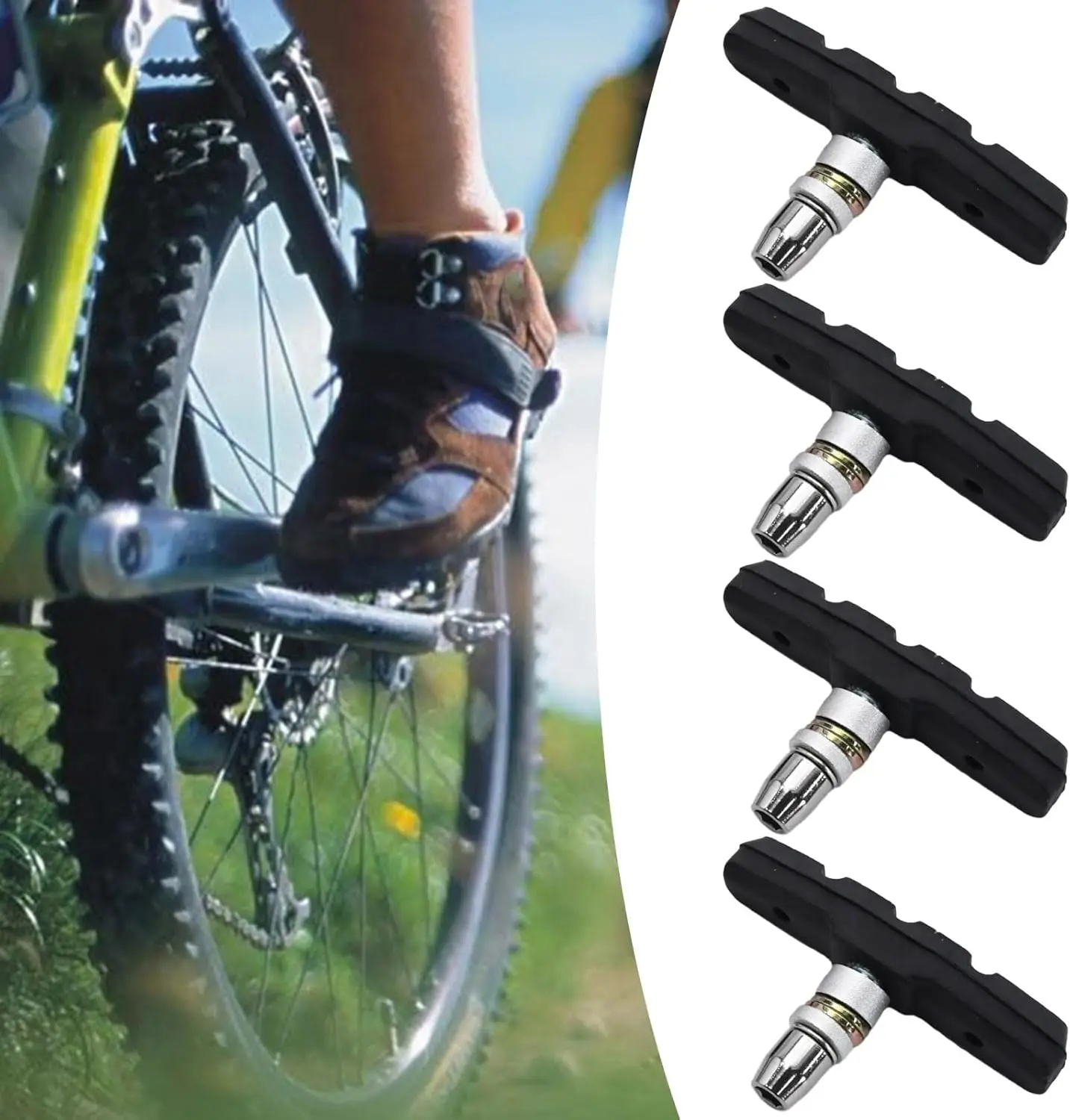 MTB Fahrrad Bremsbelag 70mm 2,76" V-Bremsbeläge Stille Bremsbacken Gummi Fahrrad Bremsblock Ersatz für die meisten Mountain Road – Detail 7