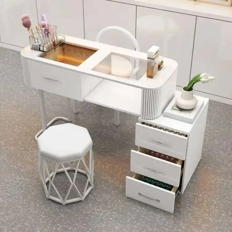 

Simple Table Professional Luxury Modern Nail Nail Artist Manicure Table Wooden Storage Mesa De Manicure Salon Furniture KMNT