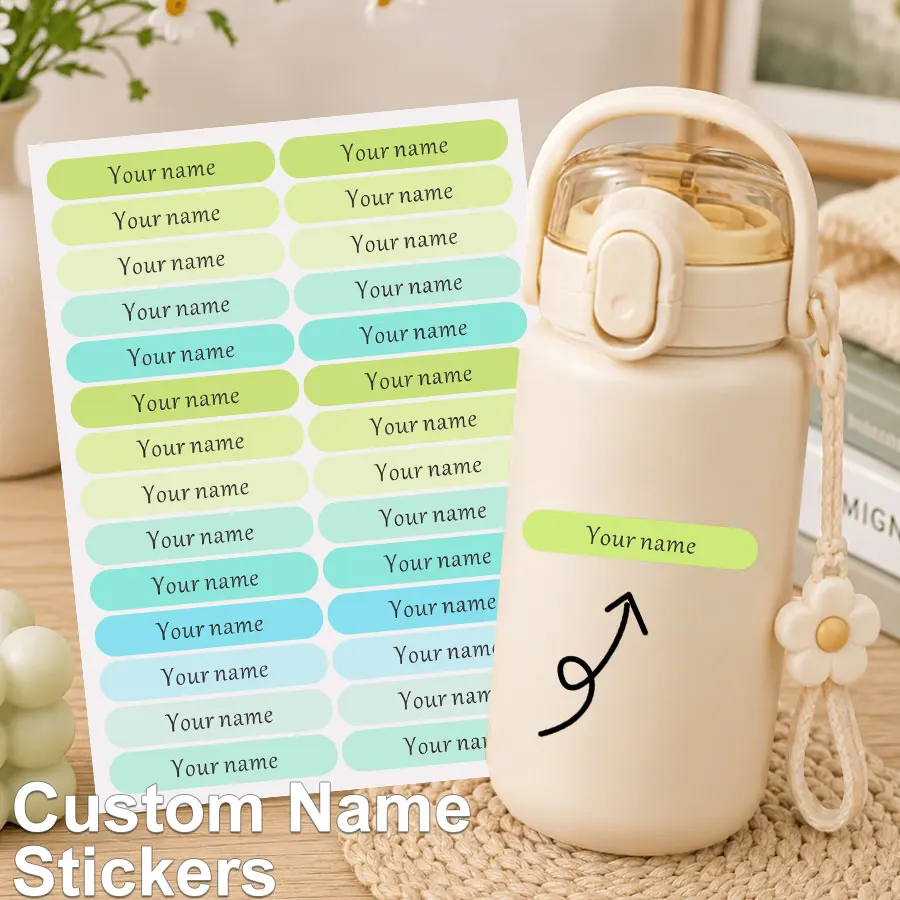 Étiquettes Personnalisées École Multilingues, Name Stickers Waterproof pour Enfants-Custom Labels School pour Boîtes Repas, Crayons & Marquage Objets Enfant
