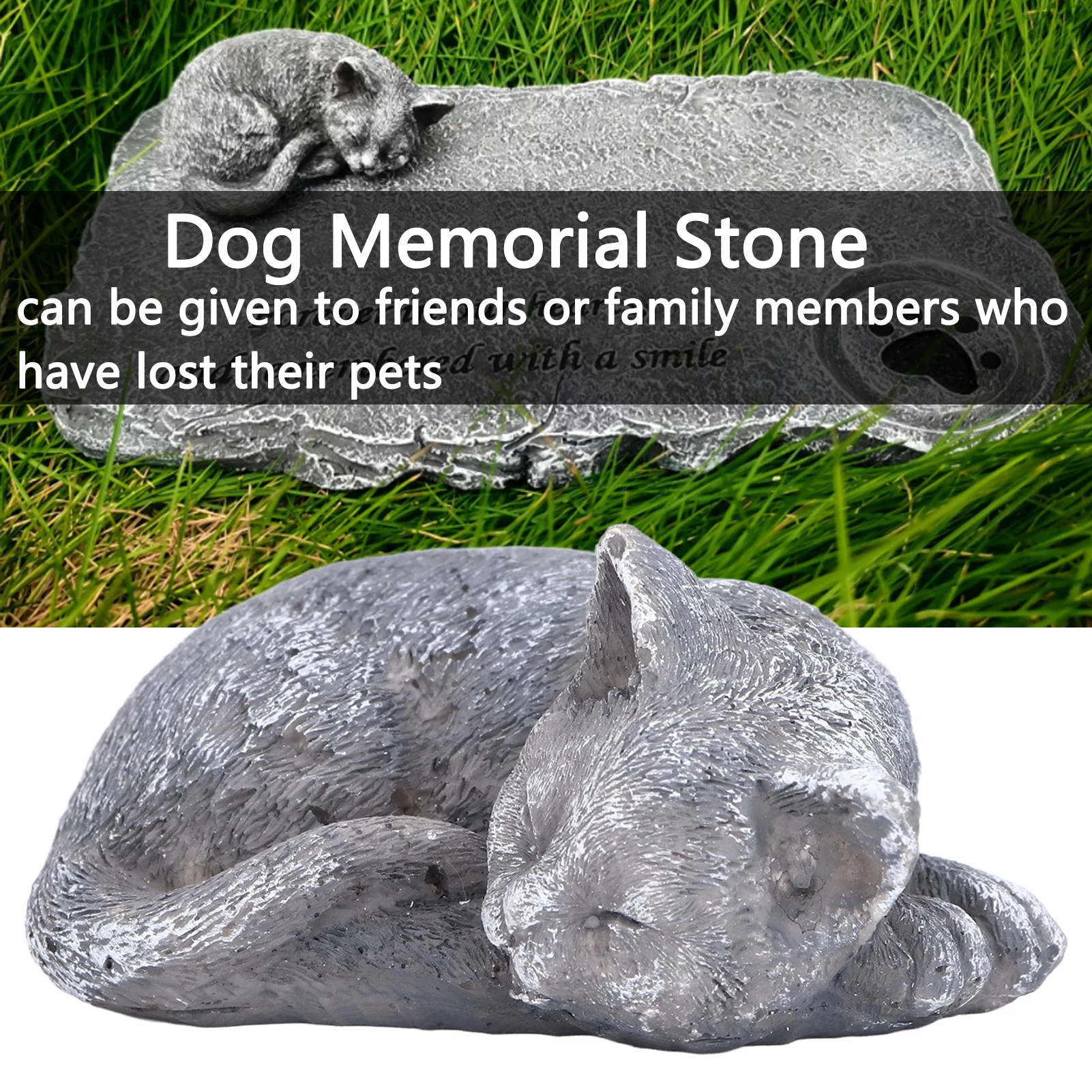 Pet Memorial Tombstone Weatherproof Resin Pet Memorial Garden Stone For Garden Outdoor YardOrnament Cat