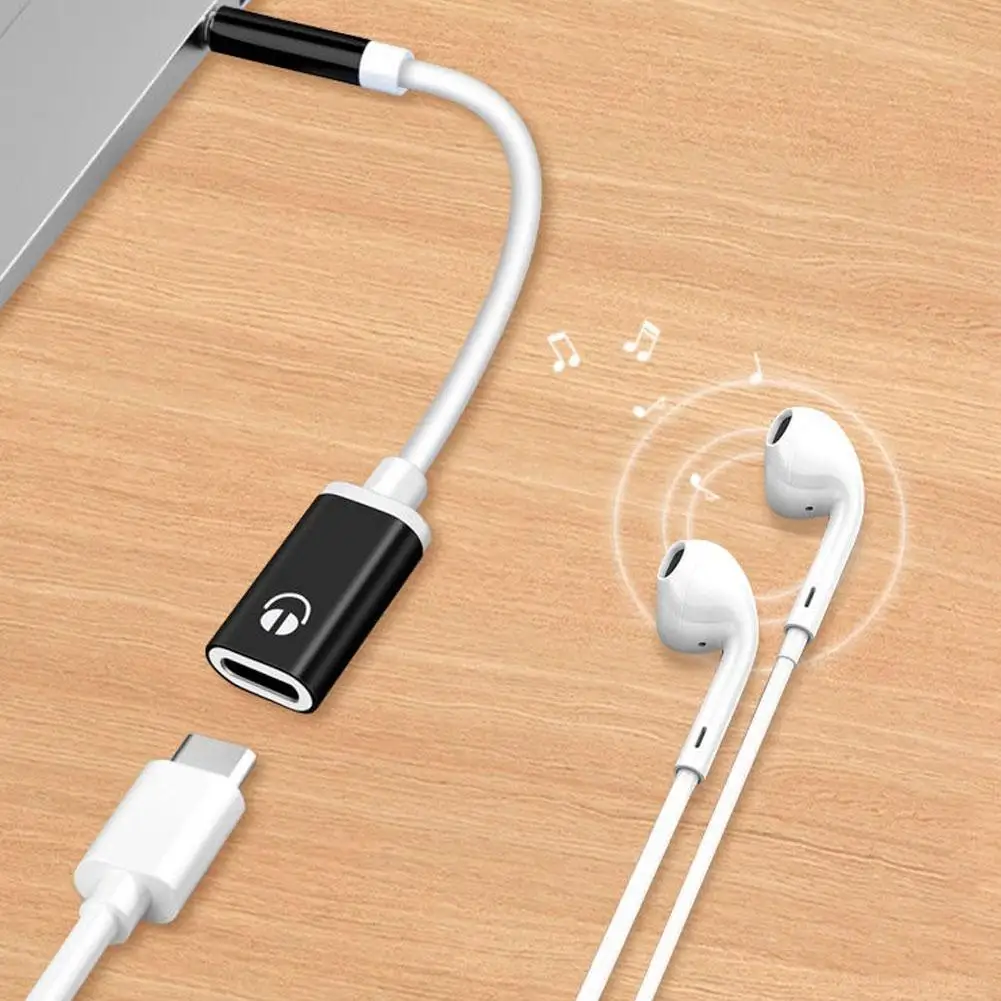 Konverter kabel Aux Headphone 3.5mm pria ke tipe-c wanita, konverter tipe-c ke Jack 3.5mm, kabel adaptor Audio Earphone 1 buah