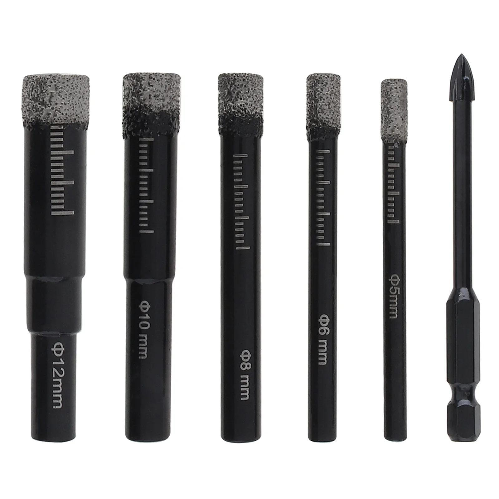 Round Shank Dry Drill Bits para Granite Tile Stone Conjunto de Brocas Triangulares de Carboneto Materiais Duros 512 mm