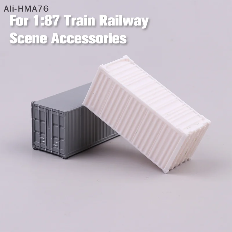

HMA76-1:87 Scale Container Model 20 Feet Freight Car For Train Railway Scene Layout Diorama Accessories