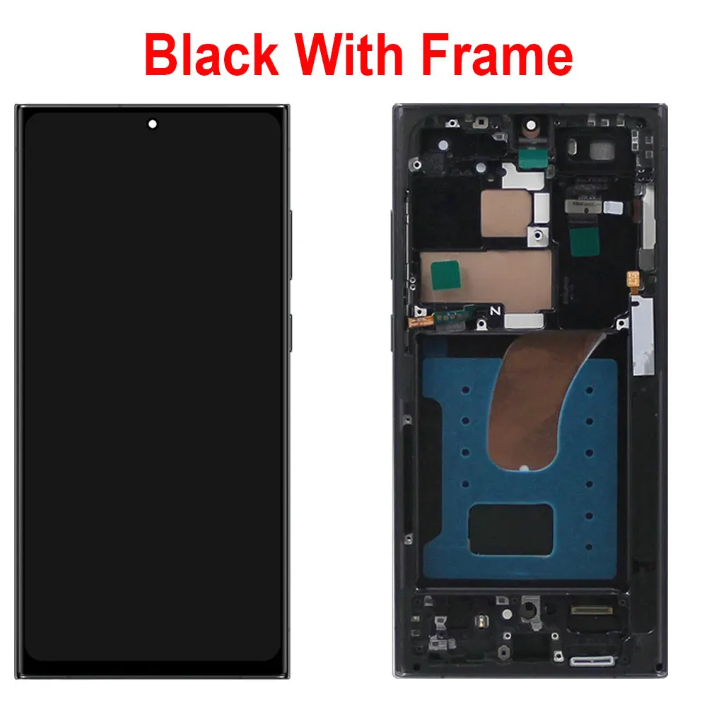 AMOLED S23 Ultra Screen Assembly for Samsung Galaxy S23 Ultra S918B S918B/DS Lcd Display Digital Touch Screen with Frame