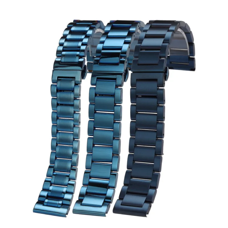 New Blue Stainless Steel Watchband Strap 18mm 20mm 21mm 22mm Metal Bracelet Strap Men Women Fashion Quick Release for Citizen