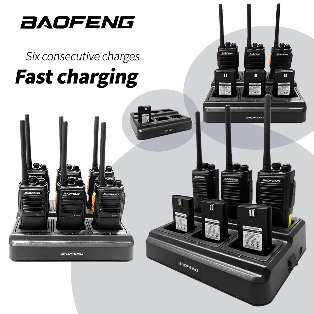 6개입 바오펑 BF-888S PLUS 무전기 투웨이 라디오 BF 888s USB 충전기 UHF PMR 446MHz 16채널 장거리 송수신기