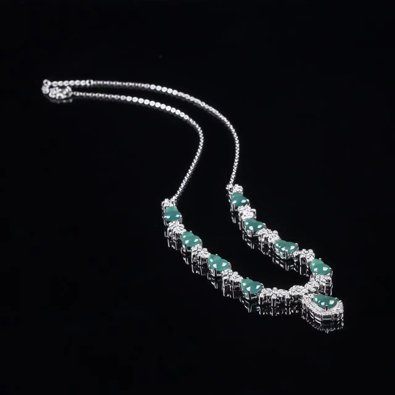 Natural A-grade Blue Water Lotus Pendant Full Diamond Bezel Copper Inlays Light Luxury New Chinese Style Women's Jewelry