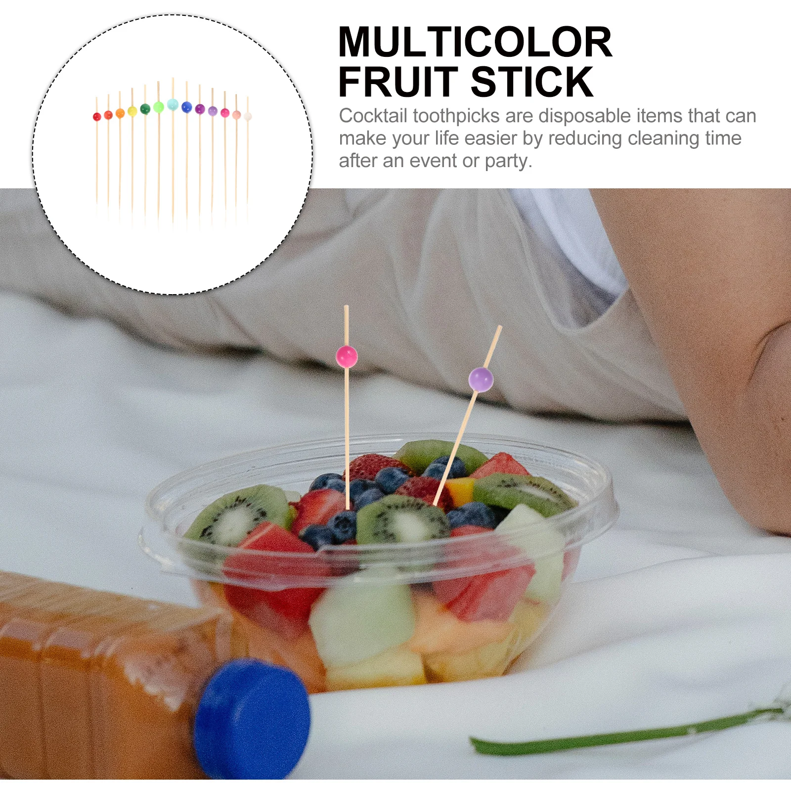 

100Pcs Bamboo Fruit Picks Disposable Decorative Food Picks for Parties Weddings Birthdays Smooth Surface Sturdy