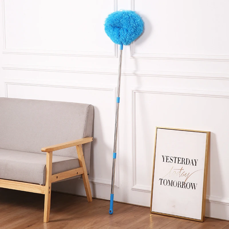 Long Duster Telescoping Extension Pole ทําความสะอาดผ้าม่านเฟอร์นิเจอร์เพดานสูงพัดลมทําความสะอาดไมโครไฟเบอร์ Duster