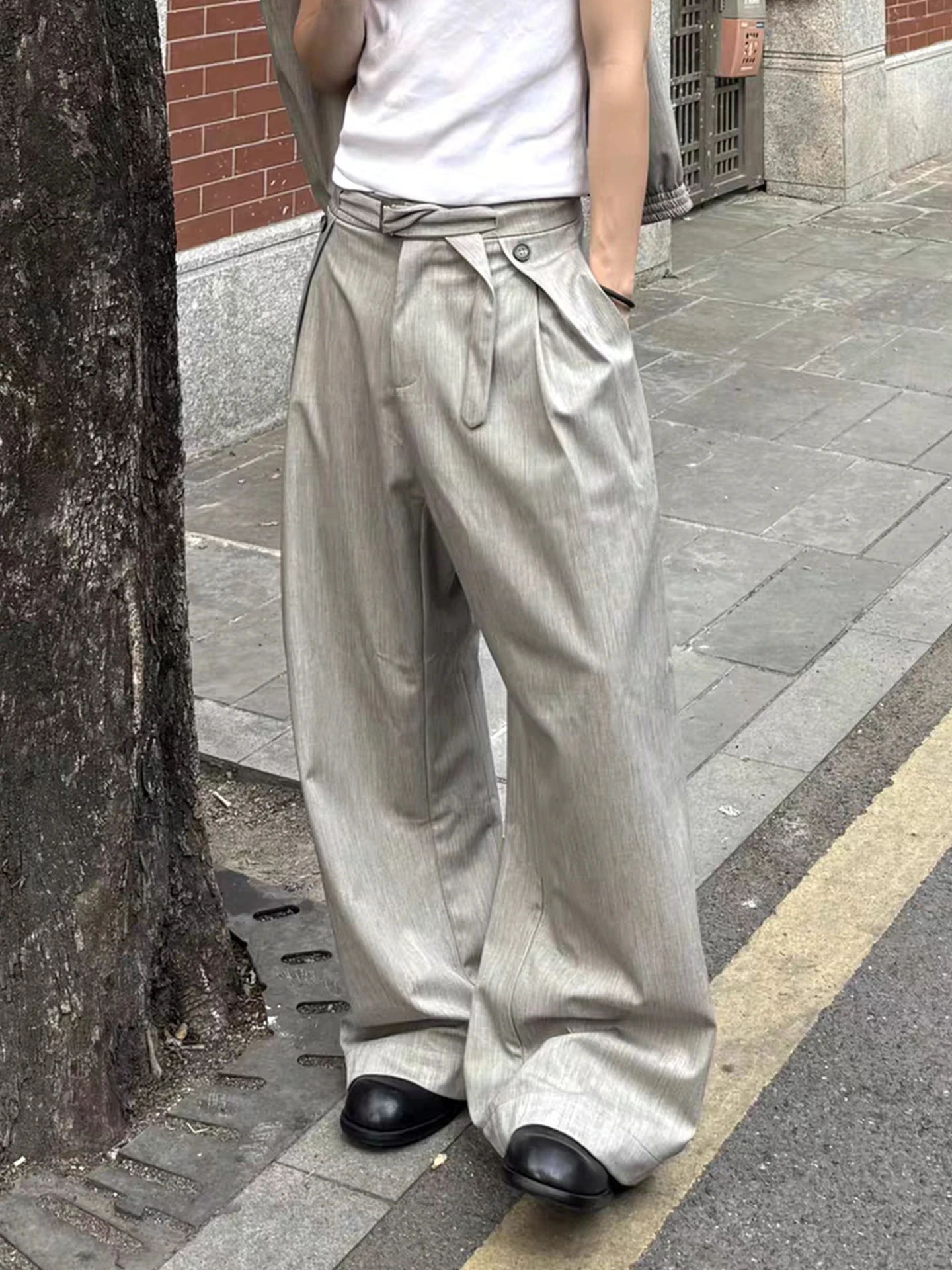 

Lightweight Breathable Linen Men's Wide Leg Pants A-Line Loose Fit Drapey Casual Summer Trousers CleanFit Vintage Sle
