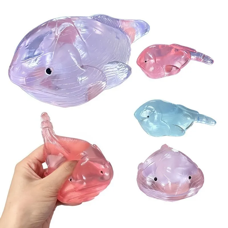 Squishy Blobfish Fidget Toys Transparentes Meerestier-Quetschspielzeug Lustiges Anti-Stress Sensorisches Fidget-Spielzeug für Erwachsene Geschenke