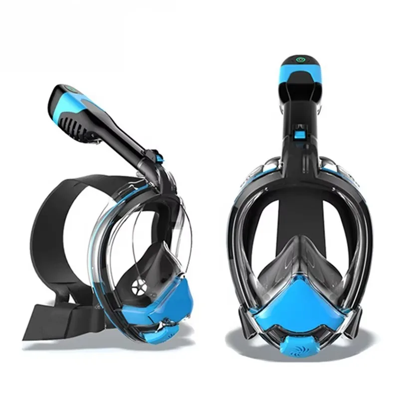 

180 panoramic view Electric auxiliary safety respiratory system Anti-fog waterproof full face scuba snorkeling mask