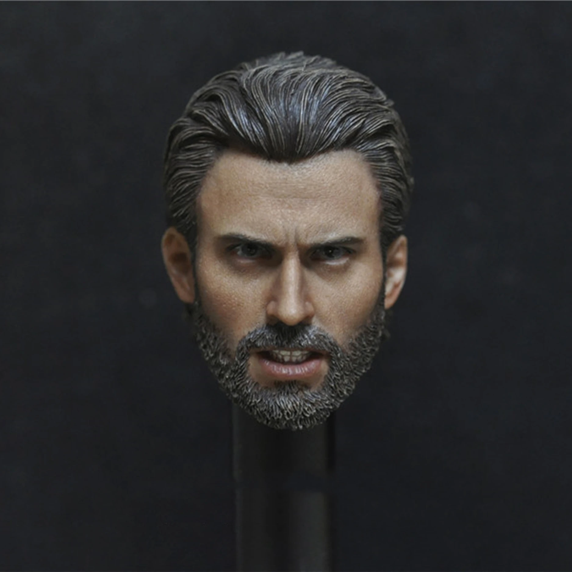 

1/6 Scale Beard Captain Steve Rogers Chris Evans Head Sculpt Fit for 12'' Hot Toys Action Figure