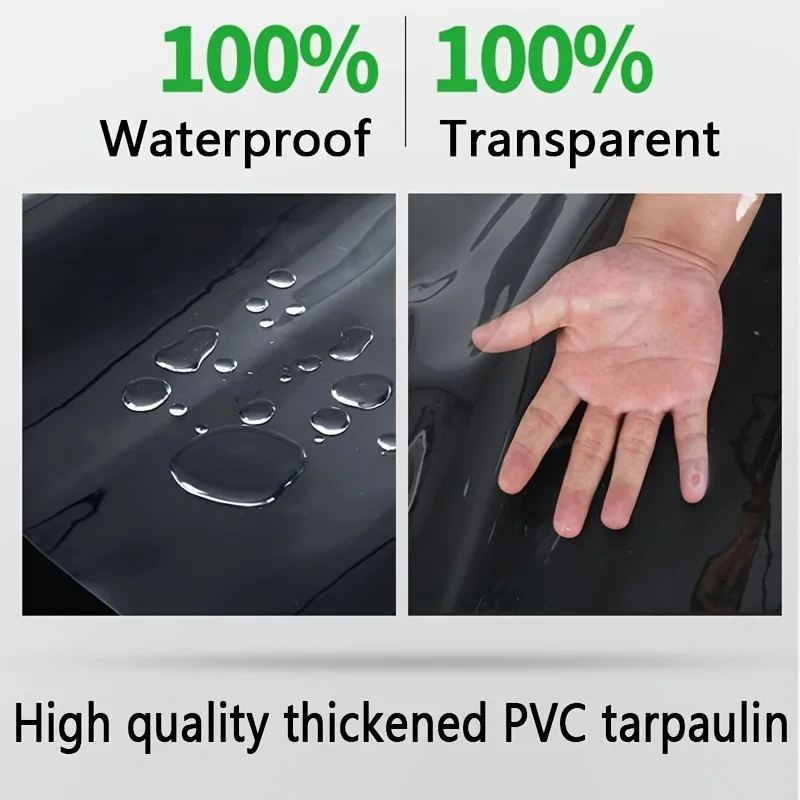 8 Mil Waterproof Clear Tarp with Gaskets, Outdoor Patio Sun Shelter, Rain & Wind Resistant Fabric for Camping, Garden Plant Protection Cover, Wear-Resistant and Tear-Resistant