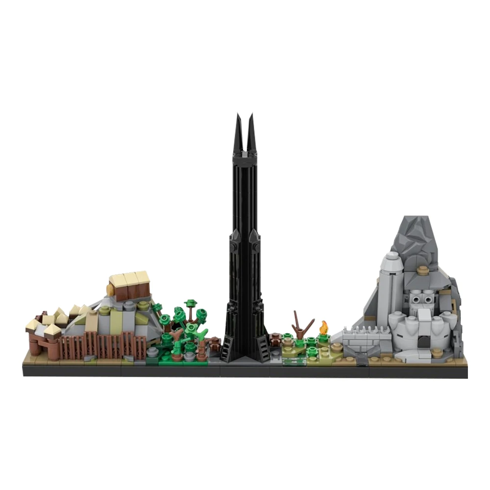 

MOC Classic Movie City Skyline Building Block Set Black Castle City architecture Bricks Medieval Castles Model Adult Toys