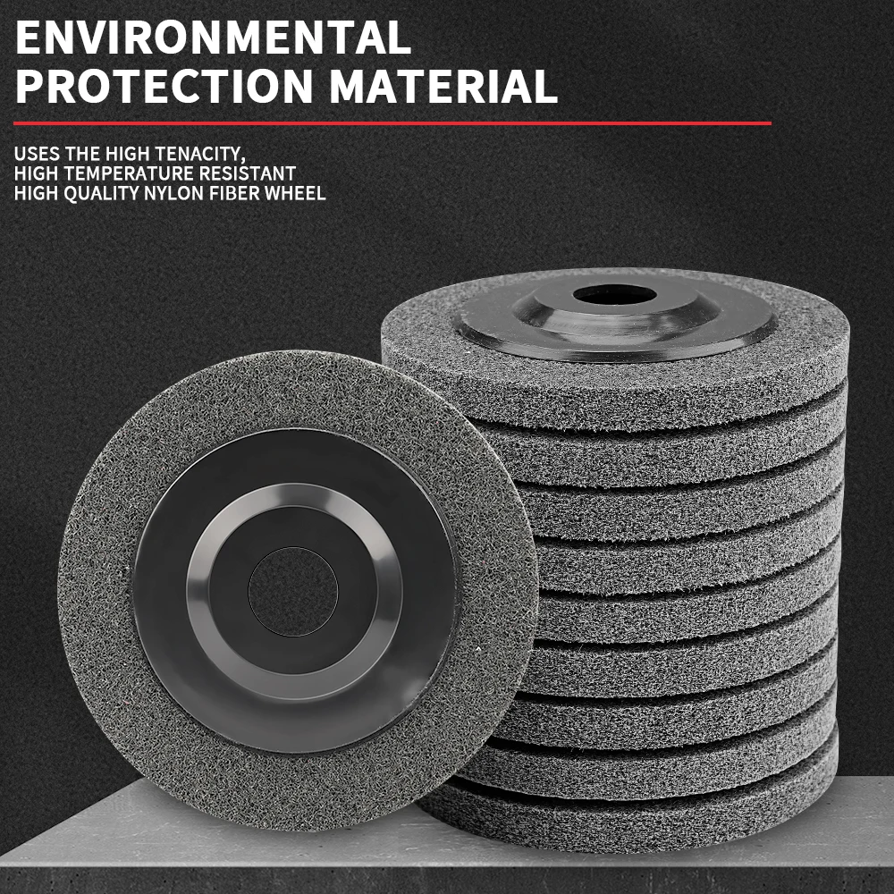 5/10pcs 5/4.5 นิ้ว 115 มม.เส้นใยไนลอนล้อขัดไม่ทอแผ่นขัด 125 mm Bore 7/8 "บดล้อขัดสําหรับโลหะ