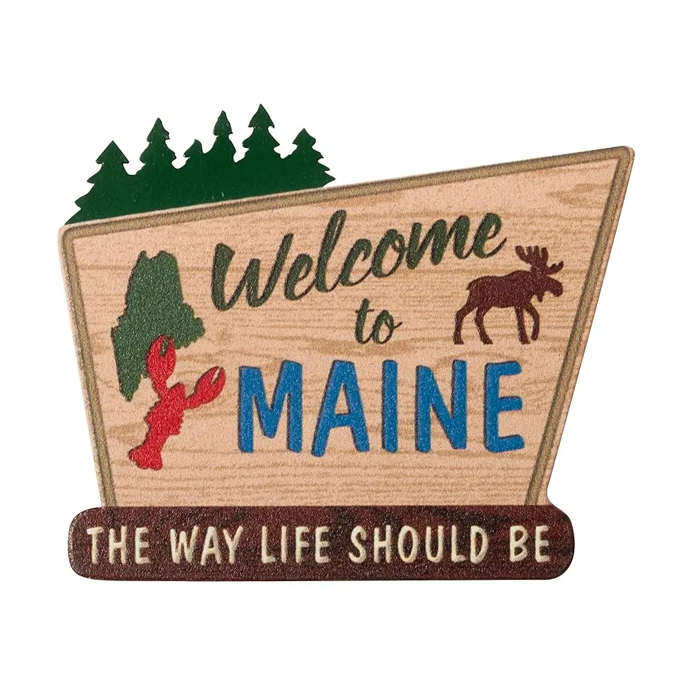 

Декоративный магнит в ретро-стиле с надписью «Добро пожаловать в Мэн»