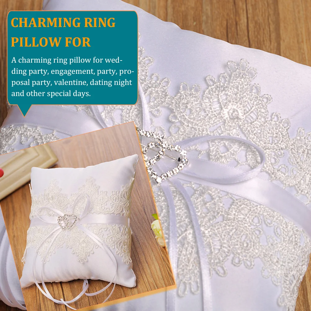 

Elegant Lace Wedding Ring Pillow Decorative Cushion for Bride Groom Engagement Proposal Wedding Party Supplies