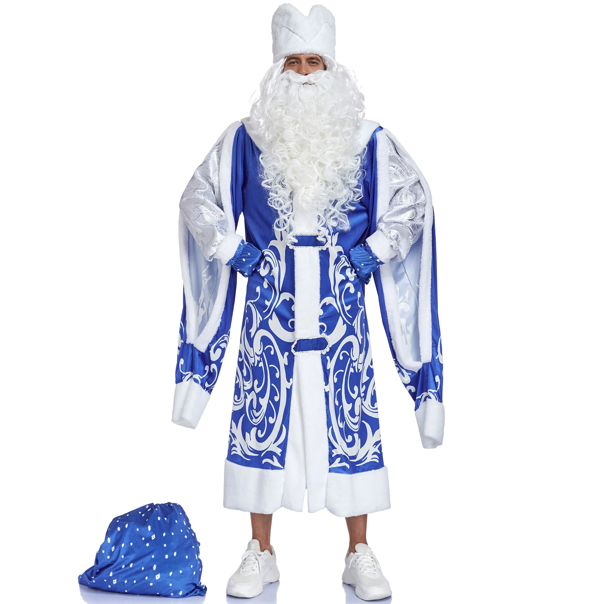 Costume de Père Noël Rouge ou Bleu – Ensemble Complet – photo 9