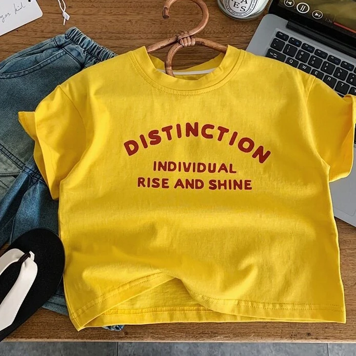 Boys T-shirt 2026 Spring and Summer New Children's Clothing Korean Boys Baby Loose and Versatile Print Short-sleeved T-shirt