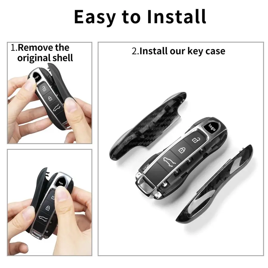 Penutup Kunci Serat Kompatibel dengan Porsche Cayenne 918 Panamera 2018-2024