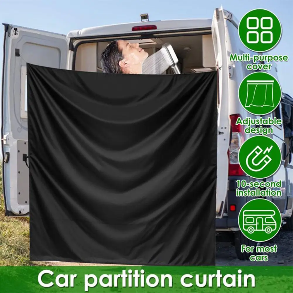

Camper Van Rear Door Curtain Car Divider Curtain Accessories Oxford Cloth Blackout Screen Shade Cover for Trips Beach