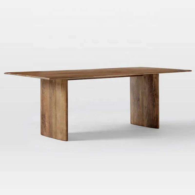 American Style Solid Oak and White Wood Dining Table Rectangle Dinner Table for Home Living Room Restaurant or Bar Use