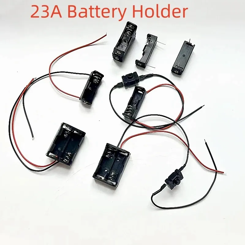 

5PCS 12V 23A Battery Holder with WireLead And Switch Rechargeable Battery Case Storage Box Diy 1 2 slot 12V23A Shell Housing